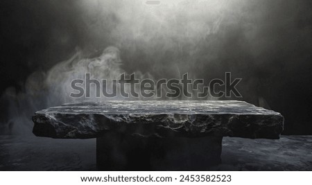 stone display, rock, dramatic and epic atmosphere, cosmetics and beauty for men, virility