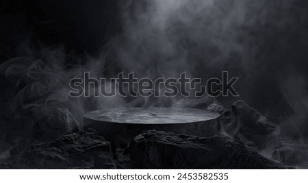 stone display, rock, dramatic and epic atmosphere, cosmetics and beauty for men, virility