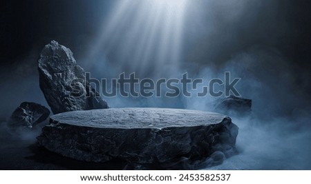 stone display, rock, dramatic and epic atmosphere, cosmetics and beauty for men, virility
