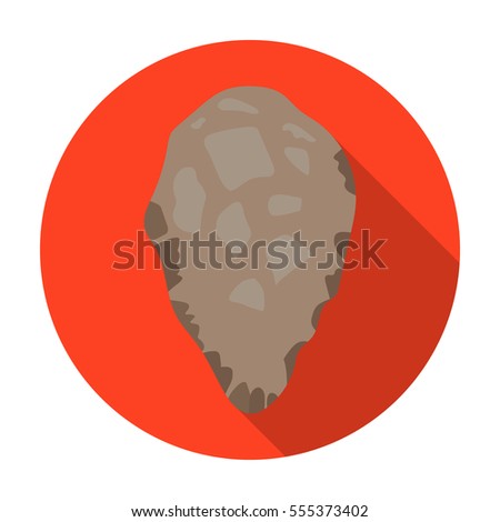 Stone tool icon in flat style isolated on white background. Stone age symbol stock rastr illustration.