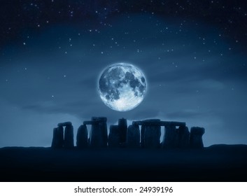 Stonehenge By Full Moon