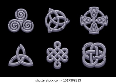 Stones Celtic Symbols Cartoon Set Celtic Stock Illustration 1517399213 ...