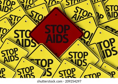 Stop AIDS written on multiple road sign 