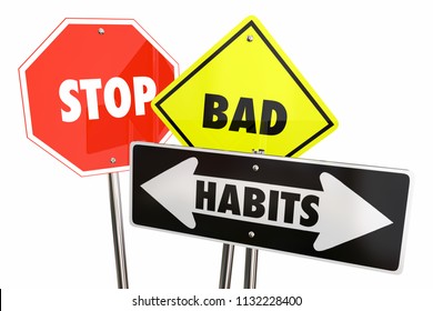 Stop Bad Habits End Break Addiction 3d Illustration