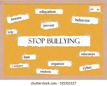 Stop Bullying Corkboard Word Concept Great Stock Illustration 192355127 