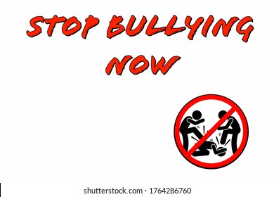 Stop Bullying Poster Isolated On White Stock Illustration 1764286760