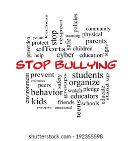 Stop Bullying Word Cloud Concept Red Stock Illustration 192355598 ...