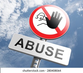 stop child abuse or misuse of power and domestic violence prevention warning sign