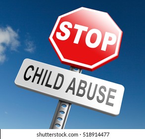 stop child abuse prevention from domestic violence and neglection end abusing children 3D, illustration