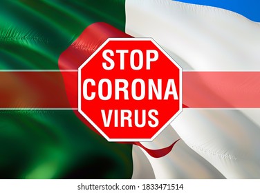 STOP Coronavirus And No Infection In Algeria Concept. Algeria Covid 19 Coronavirus Concept Design. 3D Rendering Corona Virus Concept Background Image.Coronavirus STOP COVID-19