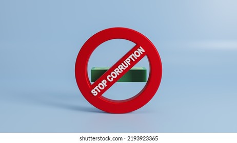 Stop Corruption, refusing to take bribery money concept, stop fraud and greedy bribe, give criminal finances and refuse or reject offer. Censorship and the production of restrictions. 3d rendering - Powered by Shutterstock