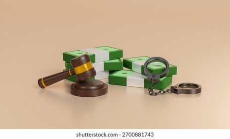 Stop Corruption, refusing to take bribery money concept, stop fraud and greedy bribe, give criminal finances and refuse or reject offer. Censorship and the production of restrictions. 3d rendering