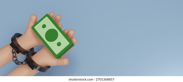 Stop Corruption, refusing to take bribery money concept, stop fraud and greedy bribe, give criminal finances and refuse or reject offer. Censorship and the production of restrictions. 3d rendering