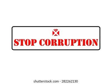 STOP CORRUPTION sign