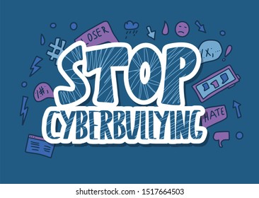 Stop Cyberbullying Message Design Elements Text Stock Illustration ...