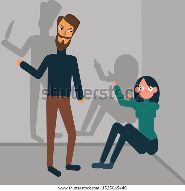 Stop Domestic Abuse Women Violence Abuse Stock Illustration 1525065440