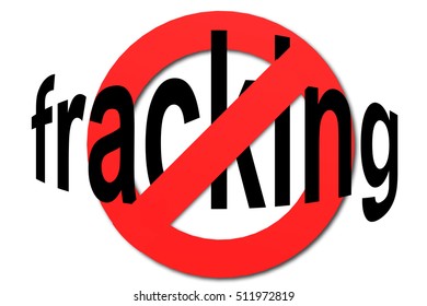 Stop fracking sign in red with white background