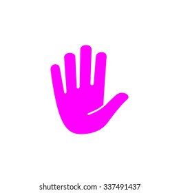 Stop Hand Pink Symbol Black Contour Stock Illustration 614061794