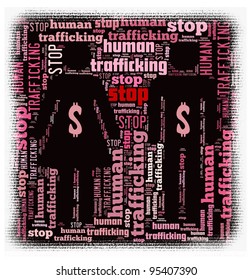 Stop Human Trafficking Concept in word collage