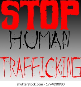 Stop Human Trafficking  Image Red And Black