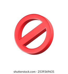 stop icon, delete symbol, Empty prohibition or restriction red sign 3d