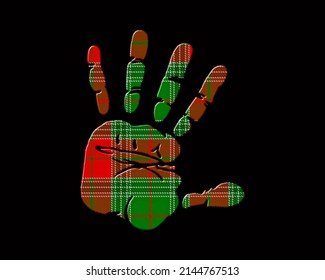 Stop Injustice Symbol Plaid Pattern Icon Logo, 3d Illustration