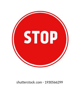 Stop Logo Icon Round Shape Red Stock Illustration 1930566299 | Shutterstock