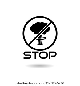 Stop nuclear war icon with shadow
