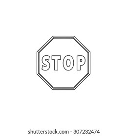 Stop Outline Black Simple Symbol Stock Illustration 307232474