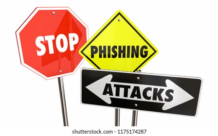 Stop Phishing Attacks Email Spam Warning Signs 3d Illustration