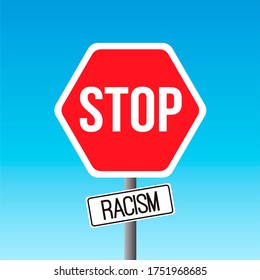 Stop Racism. Black Lives Matter. African American Arm Gesture. Anti Discrimination, Help Fighting Racism Poster. Illustration