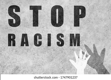 Stop Racism. Design With Hands Of Different Colors And Cultures Of The World Unite Against Racism.