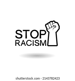 Stop Racism Icon With Shadow