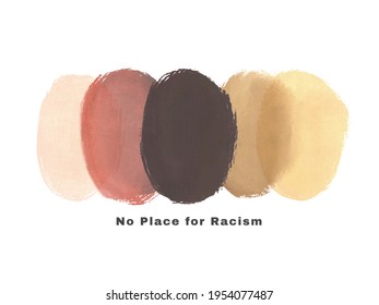 Stop Racism. No Place For Racism. Anti-racist Campaign. Abstract Element Design With Different Colors. Diversity And Inclusion. Racial Concept.