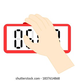 Stop the red digital clock