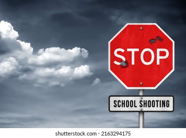 Stop School Shooting - Road Sign