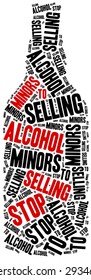 Stop Selling Alcohol To Juvenile. Word Cloud Illustration