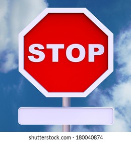 Stop Sign With Blank Copyspace For Message