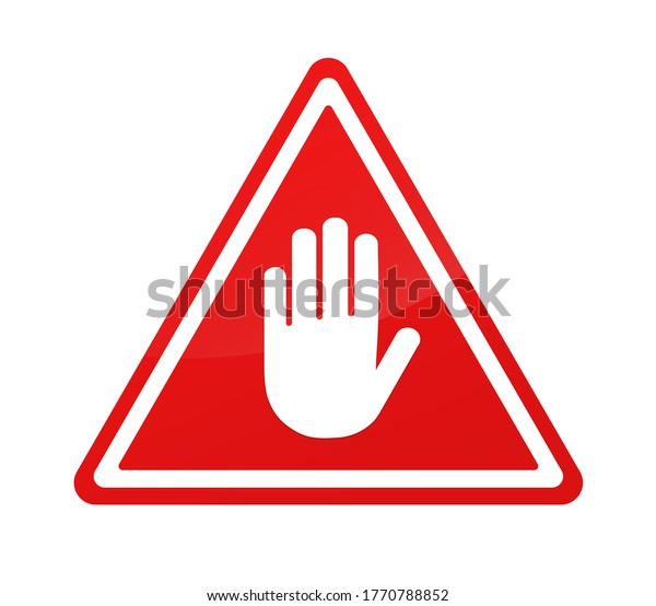 Stop Sign Hand Icon Warning Symbol Stock Illustration 1770788852 ...