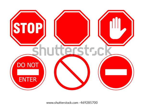 stop sign set isolated on white stock illustration 469285700