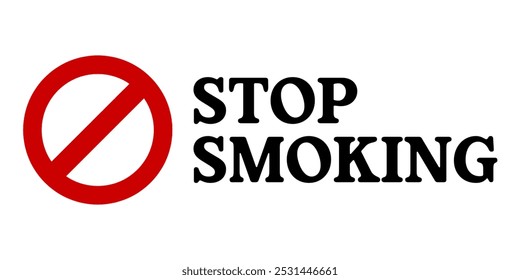 Stop smoking illustration, isolated on white background, anti smoking concept. - Powered by Shutterstock