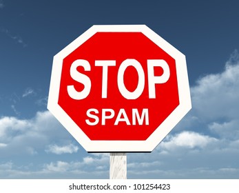 Stop Spam Computer generated 3D illustration
