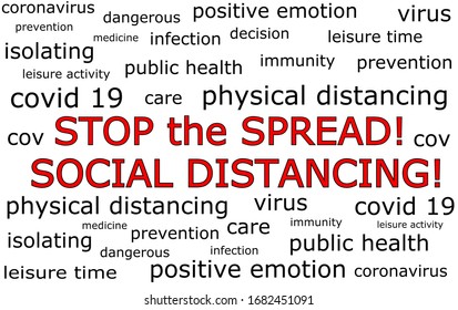 Stop the Spread wordcloud – illustration