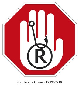 Stop Trademark Infringement. Concept Sign And Symbol Against Trademark Violations And Fraud