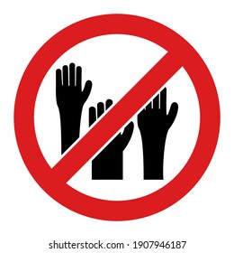 Stop voting hands icon with flat style. Isolated raster stop voting hands icon image, simple style.