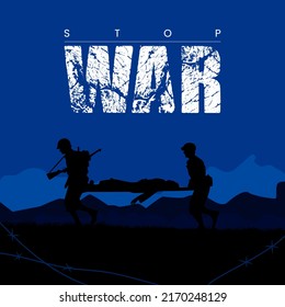 Stop War Banner. War Background. Army Man. Solder Background