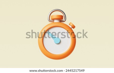 Stop Watch Icon. 3D Rendering