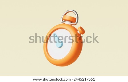 Stop Watch Icon. 3D Rendering