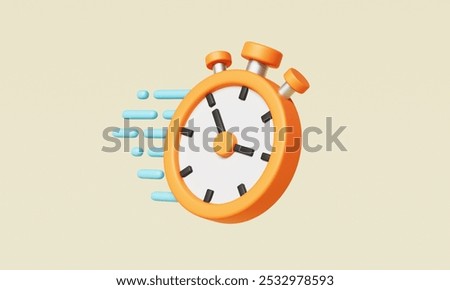 Stop Watch Icon. 3D Rendering