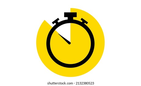 Stopwatch Flat Animation Icon Design Moving Arrows On White Background.